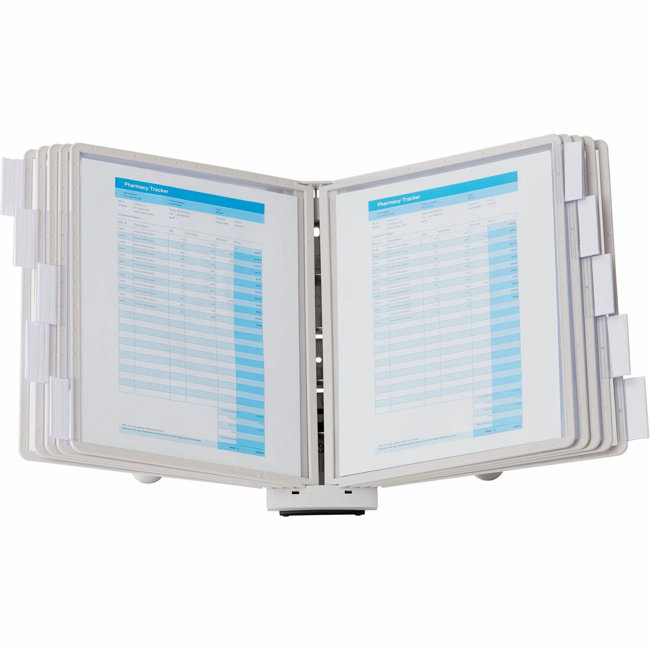 DURABLE Sherpa Desk Reference System - Desktop - 10 Panels - Support Letter 8.50" x 11" Media - Expandable - 1 Each