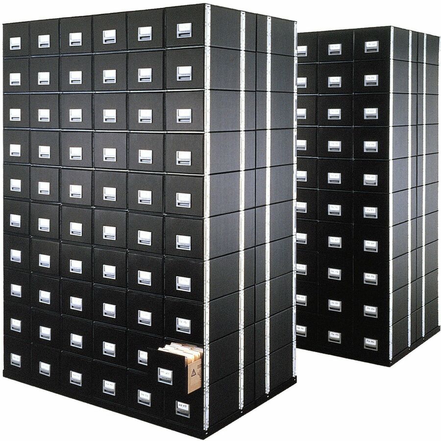Bankers Box Metal Base File Storage Box - 13.88" Width x 25.38" Depth x 2.50" Height - Metal - Black - 1 Each