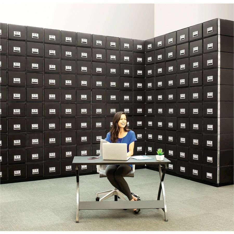 Bankers Box Metal Base File Storage Box - 16.88" Width x 25.38" Depth x 2.50" Height - Metal - Black - 1 Each