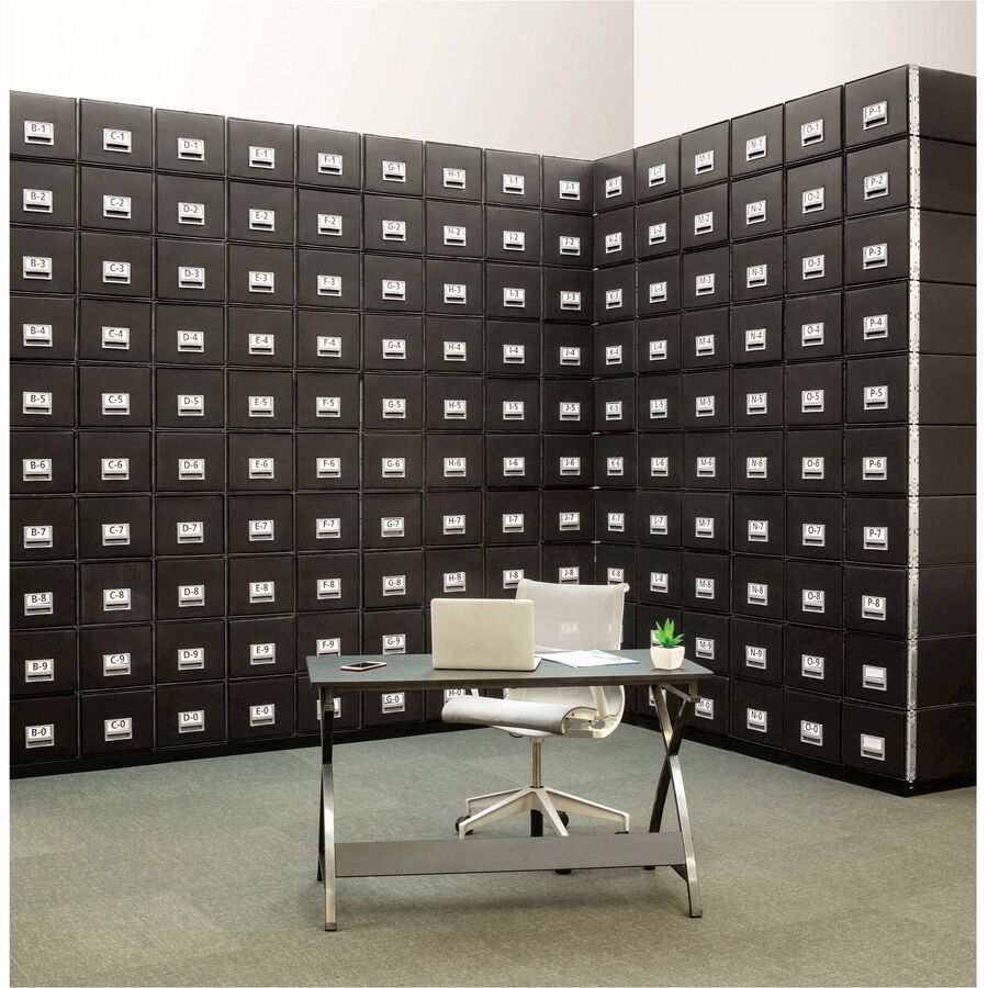 Bankers Box Metal Base File Storage Box - 16.88" Width x 25.38" Depth x 2.50" Height - Metal - Black - 1 Each