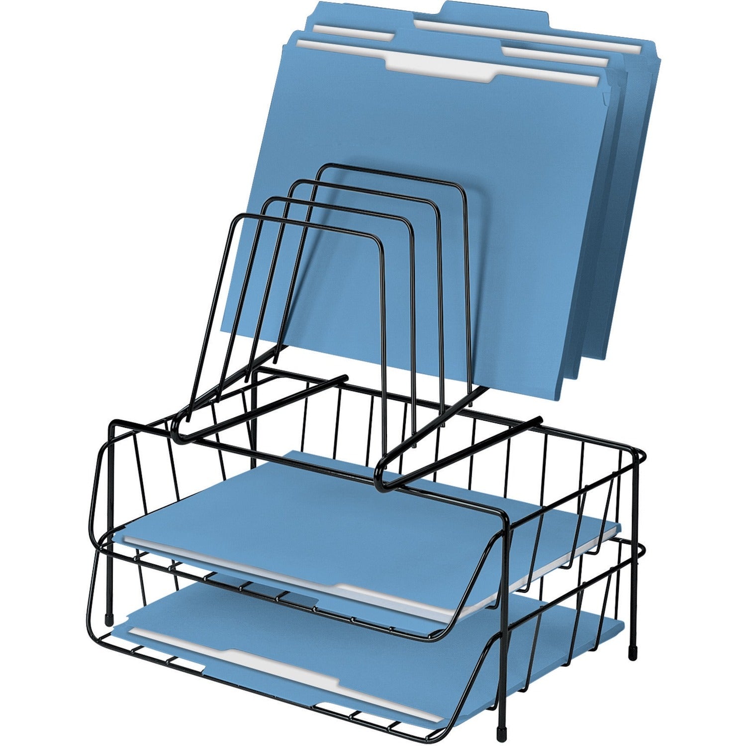 6 Compartment(s) - 14" Height x 13.88" Width x 10.13" Depth - Desktop - Black - Steel - 1 Each