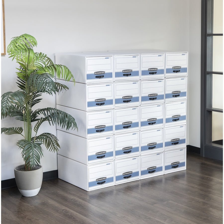 Internal Dimensions: 12.50" Width x 23.25" Depth x 10.38" Height - External Dimensions: 14" Width x 25.5" Depth x 11.5" Height - Media Size Supported: Letter - Heavy Duty - Stackable - Steel, Plastic - White, Blue - For File - Recycled - 6 / Carton