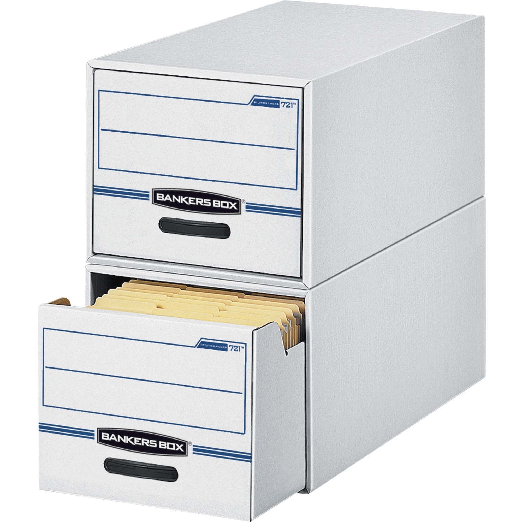 Internal Dimensions: 12.50" Width x 23.25" Depth x 10.38" Height - External Dimensions: 14" Width x 25.5" Depth x 11.5" Height - Media Size Supported: Letter - Light Duty - Stackable - Corrugated Paper - White, Blue - For File - Recycled - 6 / Carton