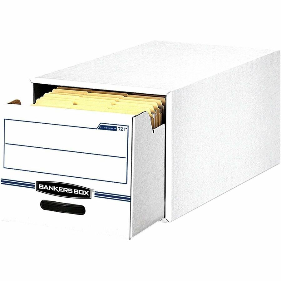 Internal Dimensions: 15.50" Width x 23.25" Depth x 10.38" Height - External Dimensions: 16.8" Width x 25.5" Depth x 11.5" Height - Media Size Supported: Legal - Light Duty - Stackable - Corrugated Paper - White, Blue - For File - Recycled - 6 / Carton