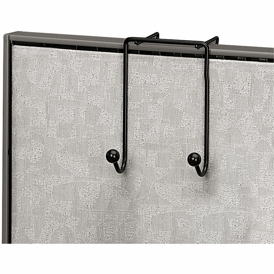 2 Hooks - 6" Height x 4" Width - for Coat, Umbrella, Sweater, Wall - Plastic, Wire - Black - 1 Each
