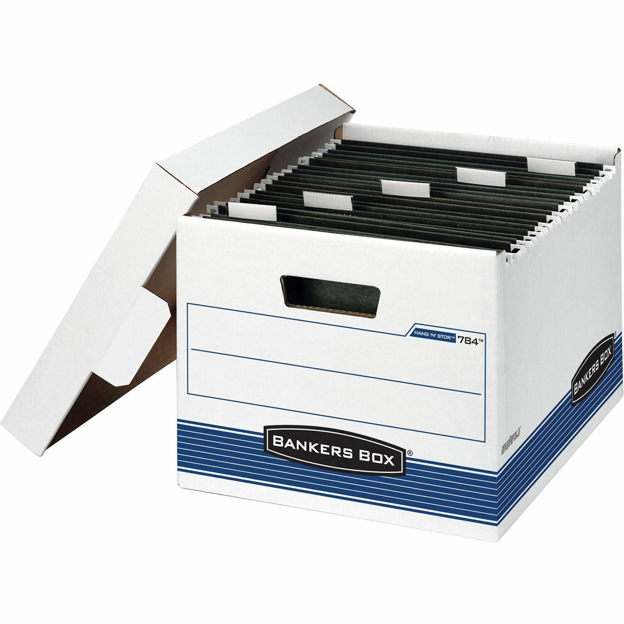Internal Dimensions: 12.25" Width x 15" Depth x 9.75" Height - External Dimensions: 12.6" Width x 15.6" Depth x 10" Height - Media Size Supported: Letter - Lift-off Closure - Light Duty - Stackable - White, Blue - For File, Folder - Recycled - 4 / Carton
