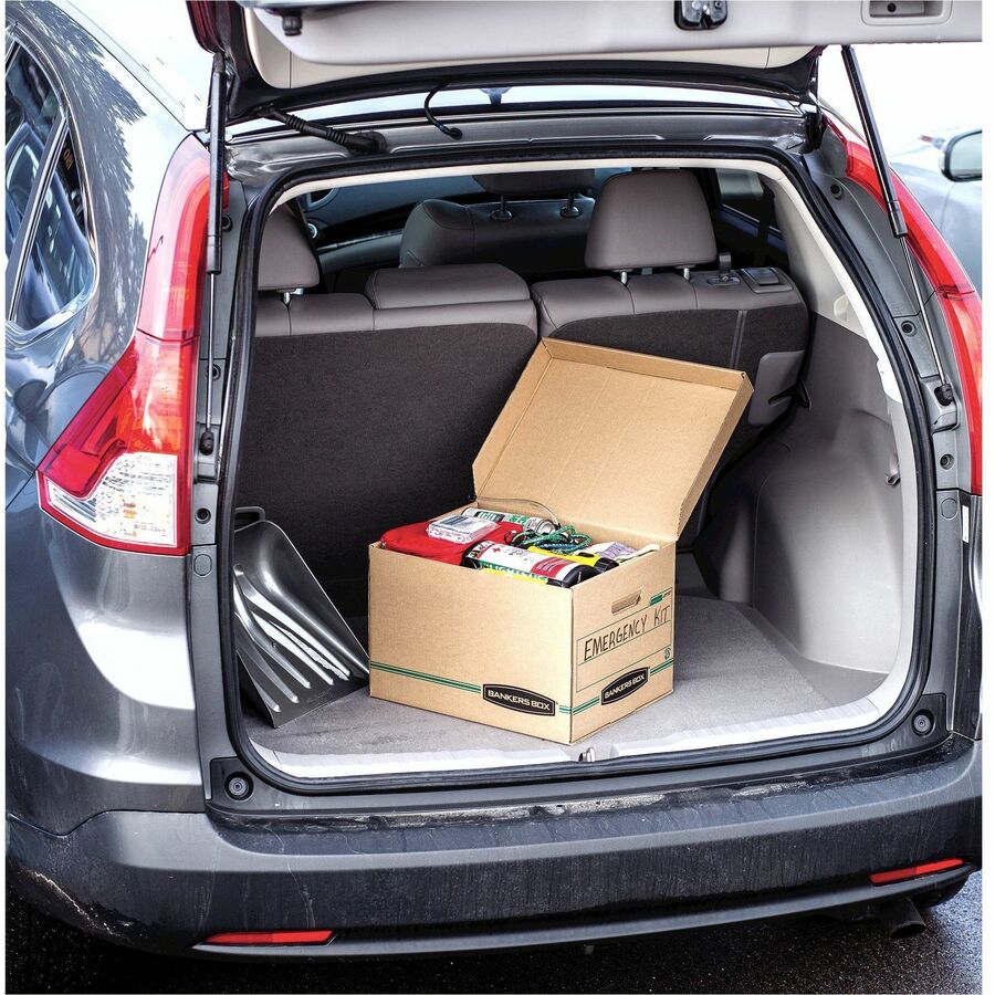 Internal Dimensions: 12" Width x 15" Depth x 10" Height - External Dimensions: 12.5" Width x 16" Depth x 10.8" Height - Media Size Supported: Letter, Legal - Flip Top Closure - Basic Duty - Stackable - Kraft, Green - For File - Recycled - 12 / Carton