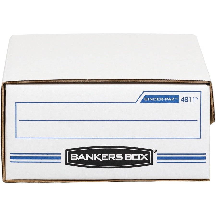 Internal Dimensions: 9.13" Width x 11.38" Depth x 4.38" Height - External Dimensions: 9.8" Width x 11.9" Depth x 4.8" Height - Ring Lock Closure - Corrugated Paper - White, Blue - For Check, Voucher Slip, Document - Recycled - 1 Each