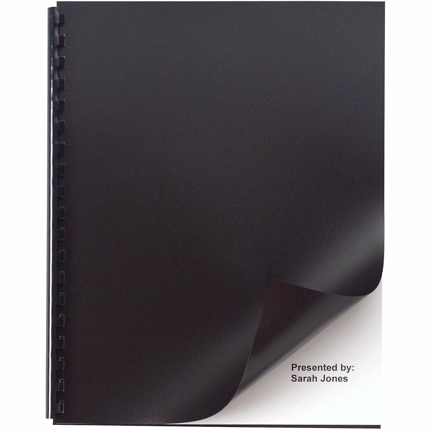 GBC Letter Presentation Cover - 8 1/2" x 11" - Plastic - Black - Tear Proof, Spill Proof, Unpunched, Moisture Resistant, Opaque, Heavy Duty - 50 / Pack