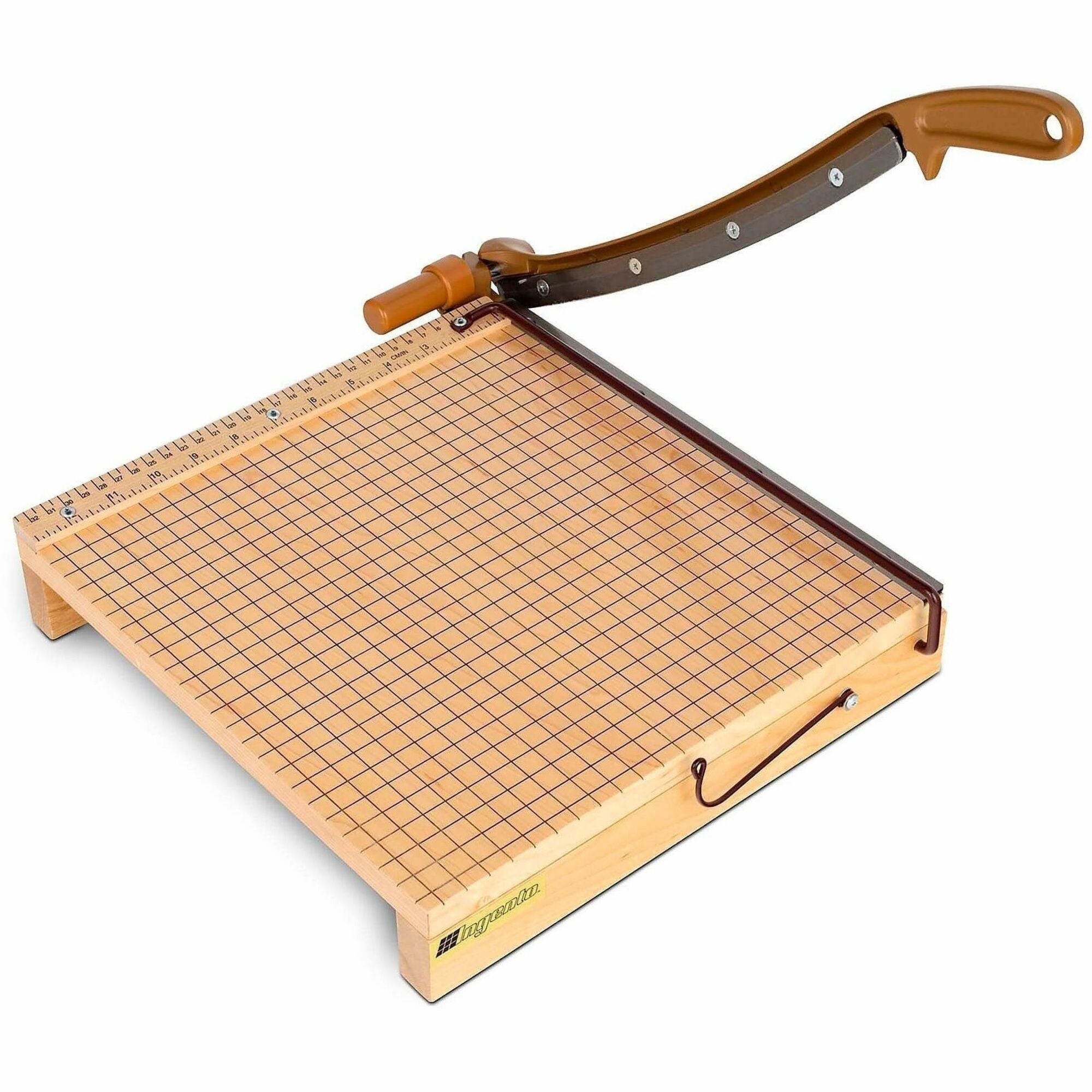 Swingline ClassicCut Ingento Guillotine Trimmer, 15 Sheet Capacity, 12" Cutting Length, Maple Base, Steel and Die-cast Metal, Alignment Grid, Dual Scale Ruler, Safety Guard, Locking Latch, 1 Each