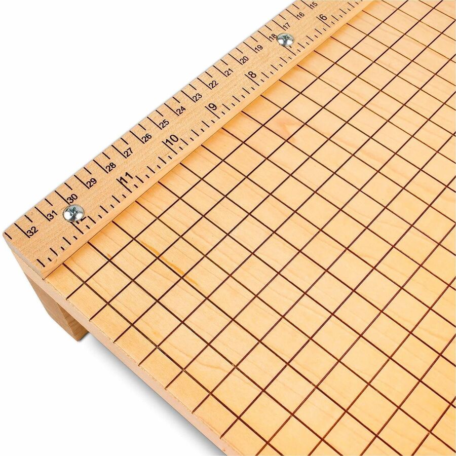 Swingline ClassicCut Ingento Guillotine Trimmer, 15 Sheet Capacity, 12" Cutting Length, Maple Base, Steel and Die-cast Metal, Alignment Grid, Dual Scale Ruler, Safety Guard, Locking Latch, 1 Each