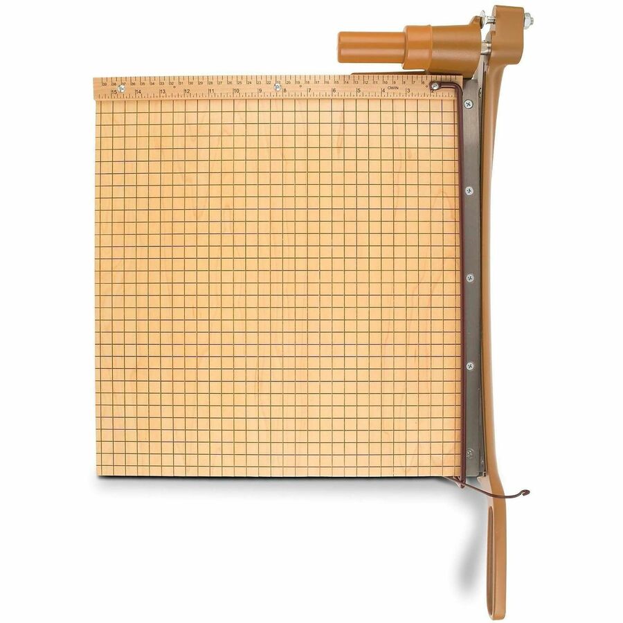 Swingline ClassicCut Ingento Guillotine Trimmer, 15 Sheet Capacity, 15" Blade, Maple Base, Steel and Die-cast Metal Construction, Alignment Grid, Dual Scale Ruler, Safety Guard, Locking Latch, 1 Each