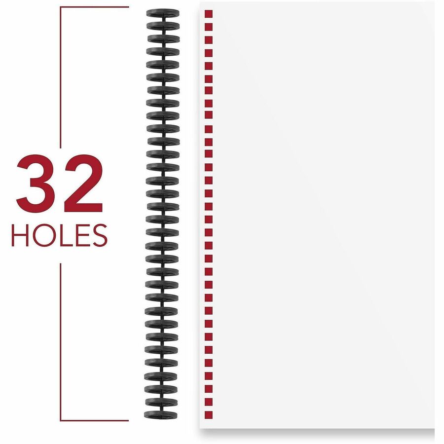 GBC ProClick Binding Spines - 0.3" Diameter - 0.31" Maximum Capacity - 45 x Sheet Capacity - For Letter 8 1/2" x 11" Sheet - 32 x Holes - Black - 25 / Box