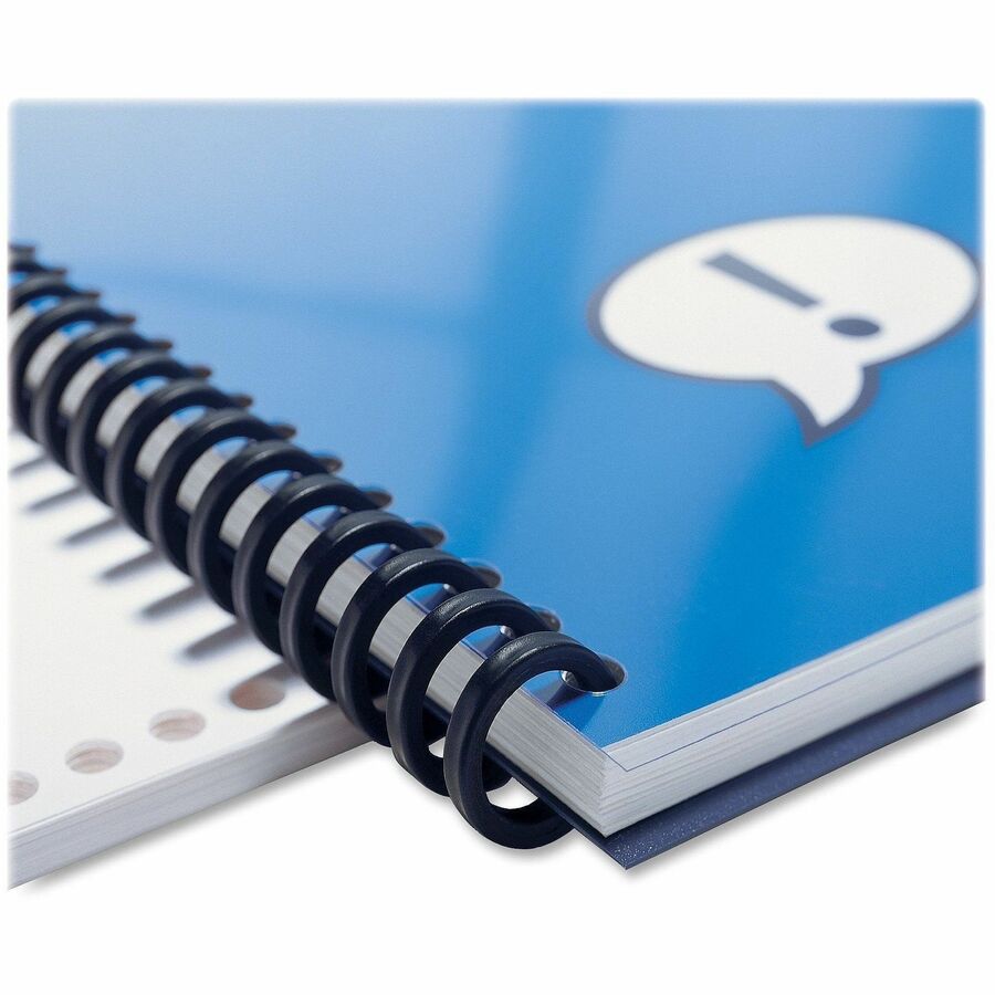 GBC ProClick Binding Spines - 0.3" Diameter - 0.31" Maximum Capacity - 45 x Sheet Capacity - For Letter 8 1/2" x 11" Sheet - 32 x Holes - Black - 25 / Box