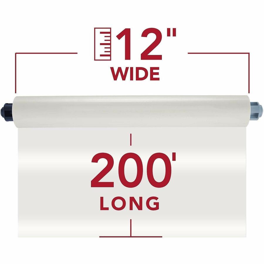 GBC EZ Load Blue End Cap Laminating Roll Film - Laminating Pouch/Sheet Size: 12" Width x 200 ft Length x 3 mil Thickness - Matte - Clear - Polyester - 2 / Box