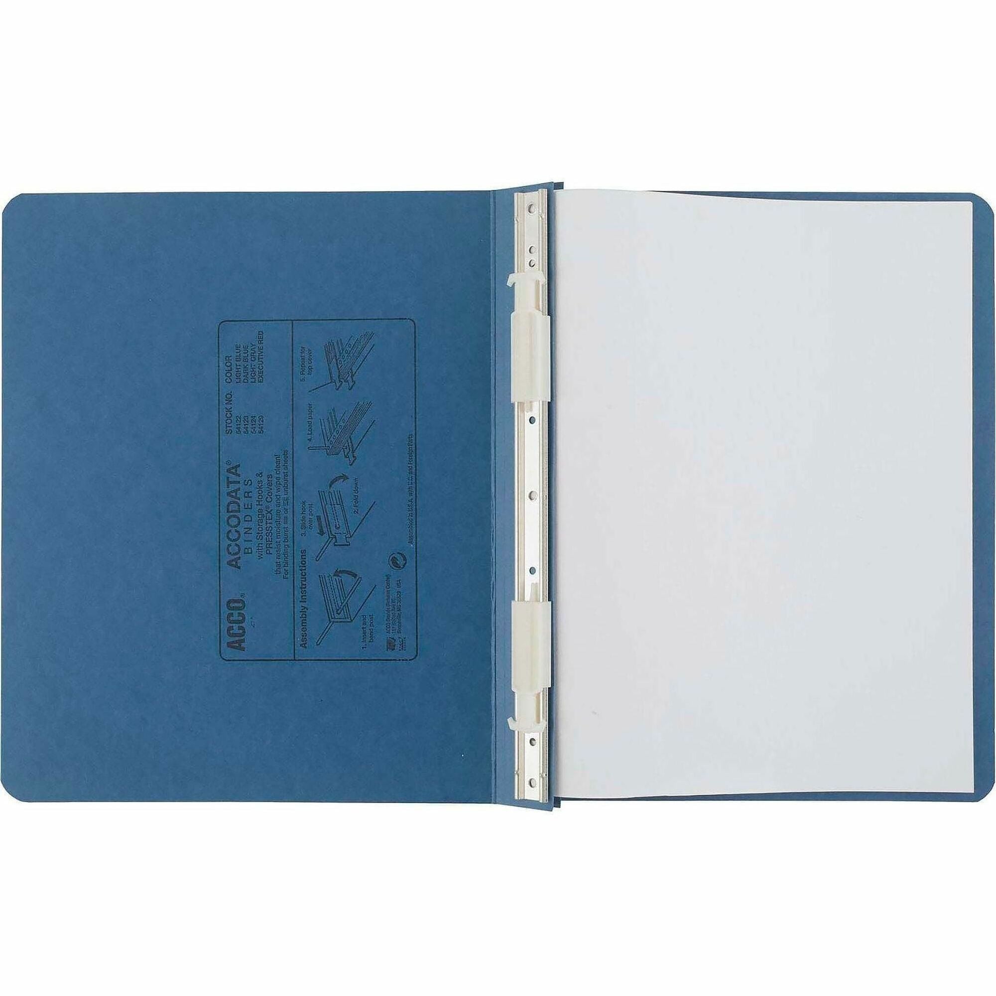 6" Binder Capacity - Letter - 8 1/2" x 11" Sheet Size - Light Blue - Recycled - Retractable Filing Hooks, Hanging System, Moisture Resistant, Water Resistant - 1 Each
