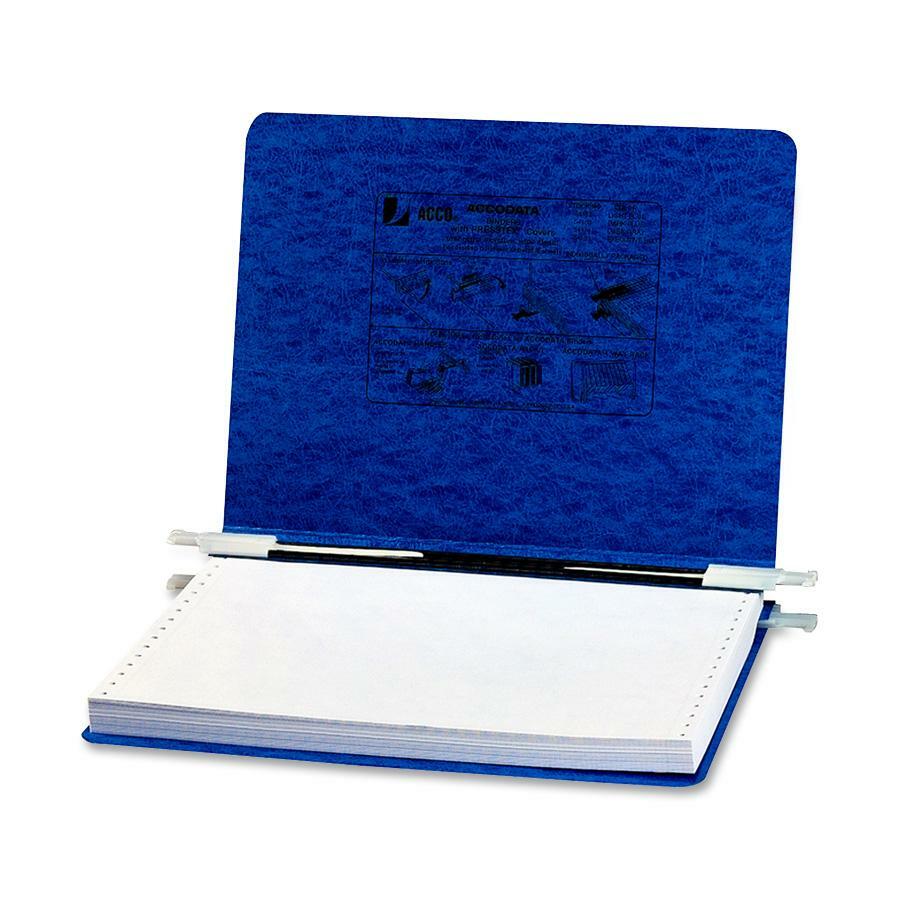 ACCO Presstex Hanging Data Binder - 6" Binder Capacity - 8 1/2" x 12" Sheet Size - Fastener(s): Post - Presstex - Dark Blue - Recycled - Water Resistant, Retractable Filing Hooks - 1 Each