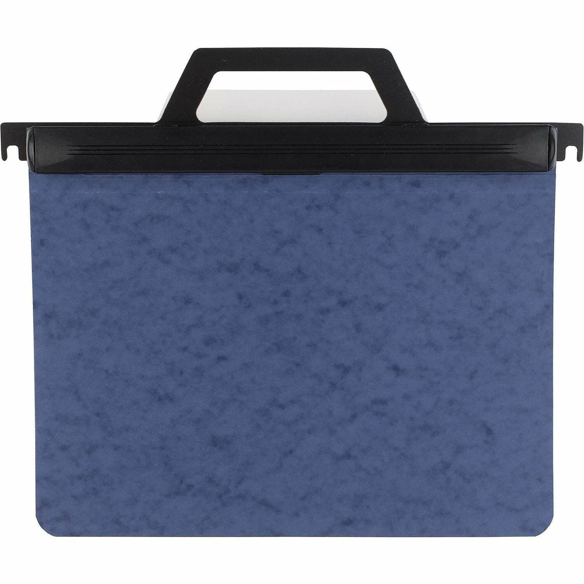 6" Binder Capacity - Letter - 8 1/2" x 11" Sheet Size - 1500 Sheet Capacity - Pressboard - Blue - Recycled - Retractable, Handle, Spine Label, Durable, Retractable Storage Hooks, Expandable - 1 Each