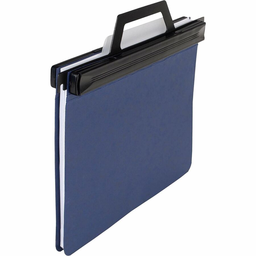 6" Binder Capacity - Letter - 8 1/2" x 11" Sheet Size - 1500 Sheet Capacity - Pressboard - Blue - Recycled - Retractable, Handle, Spine Label, Durable, Retractable Storage Hooks, Expandable - 1 Each
