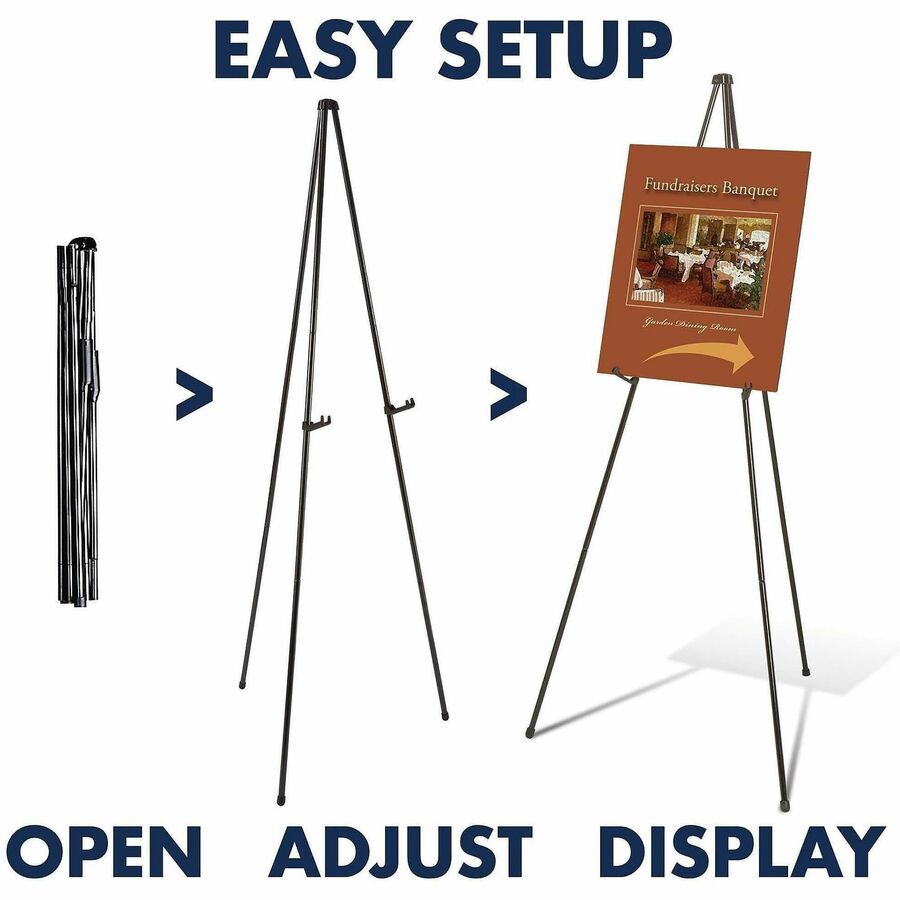 10 lb Load Capacity - 63" Height - Steel, Metal - Black