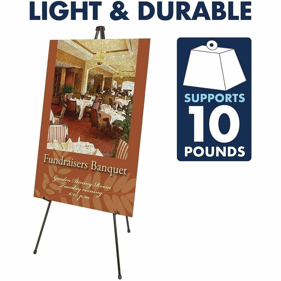 10 lb Load Capacity - 63" Height - Steel, Metal - Black