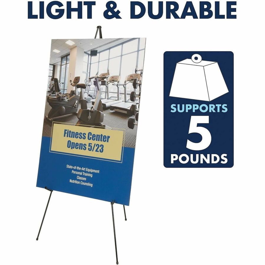 5 lb Load Capacity - 63" Height - Steel - Black