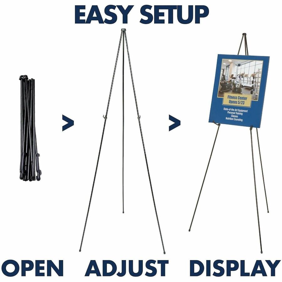 5 lb Load Capacity - 63" Height - Steel - Black