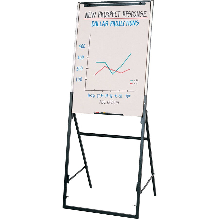 26" (2.2 ft) Width x 35" (2.9 ft) Height - White Melamine Surface - Black Frame - Rectangle - 1 Each