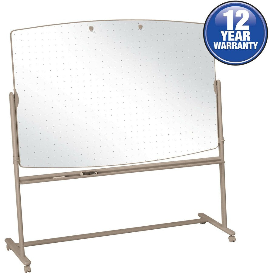 72" (6 ft) Width x 48" (4 ft) Height - White Surface - Neutral Metal Frame - Rectangle - 1 Each