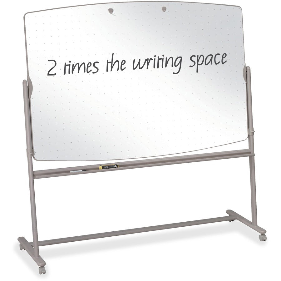 72" (6 ft) Width x 48" (4 ft) Height - White Surface - Neutral Metal Frame - Rectangle - 1 Each