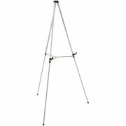 Quartet Lightweight Telescoping Display Easel - 25 lb Load Capacity - 66" Height - Aluminum, Steel, Metal - Silver