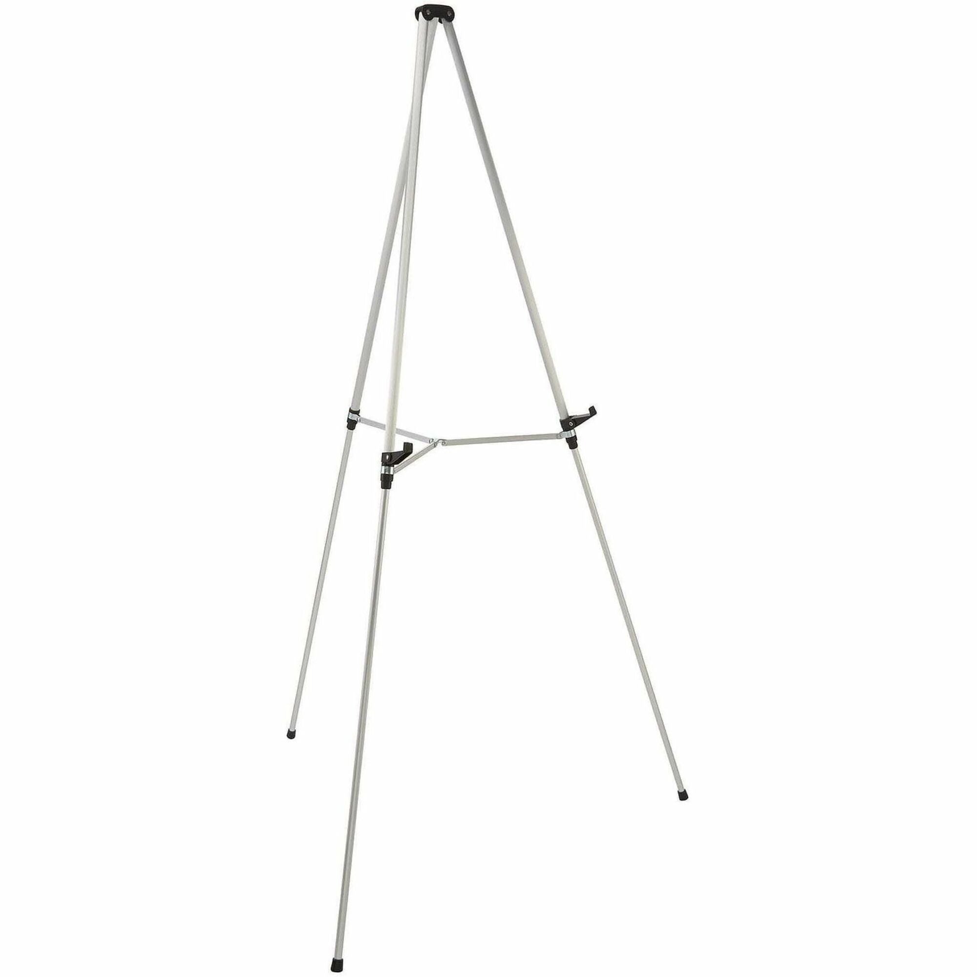 Quartet Lightweight Telescoping Display Easel - 25 lb Load Capacity - 66" Height - Aluminum, Steel, Metal - Silver