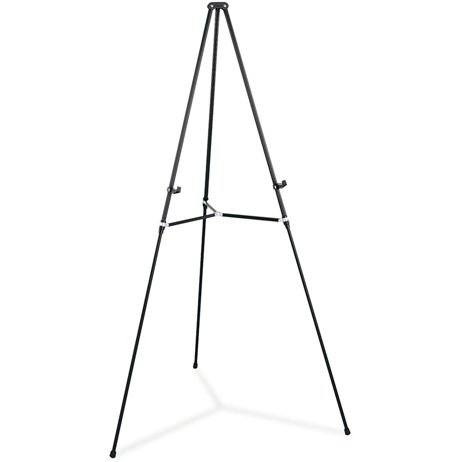 Quartet Lightweight Telescoping Display Easel - 25 lb Load Capacity - 66" Height - Aluminum, Steel, Metal - Black