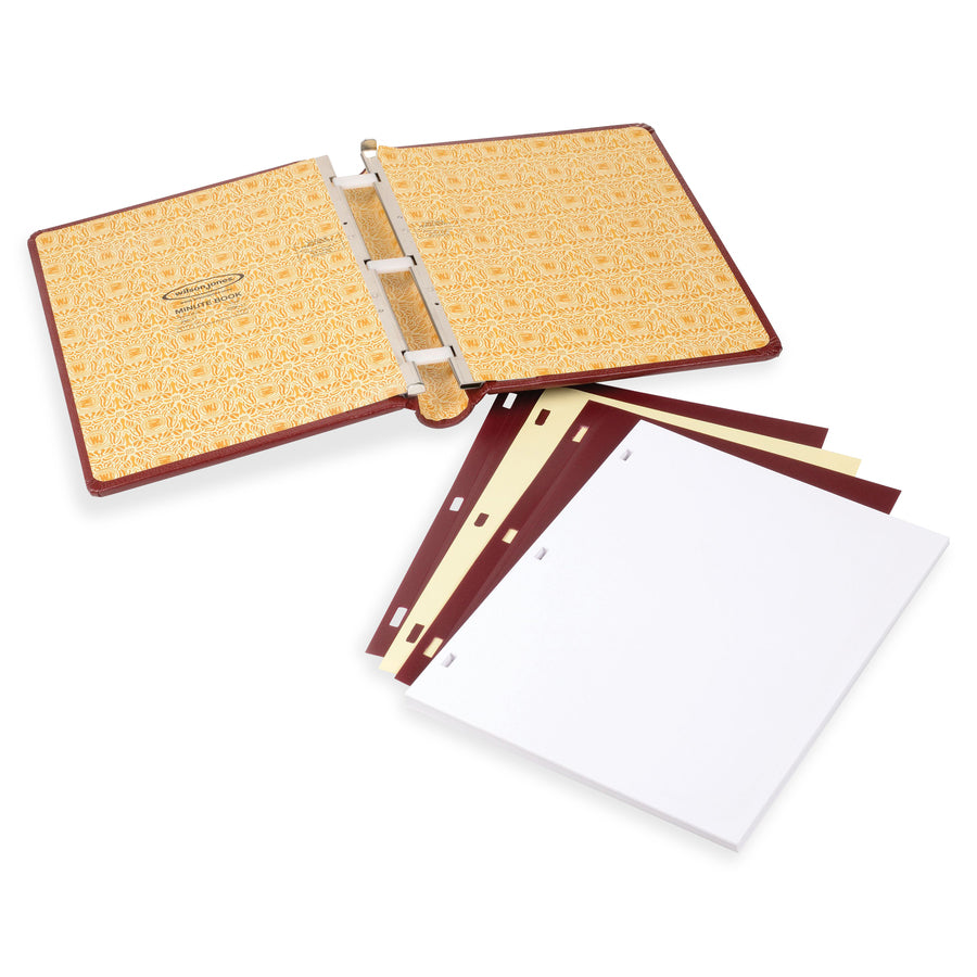 Wilson Jones Minute Book - 125 Sheet(s) - 28 lb - Sewn Bound - Letter - 8.50" x 11" Sheet Size - Red Cover - 1 Each