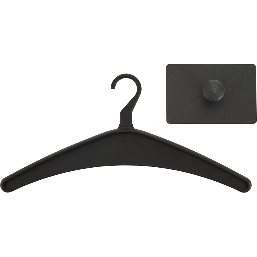 1 Hooks - 1 Hangers - for Coat, Jacket, Bag, Garment - Steel - Black - Powder Coated - 1 Each