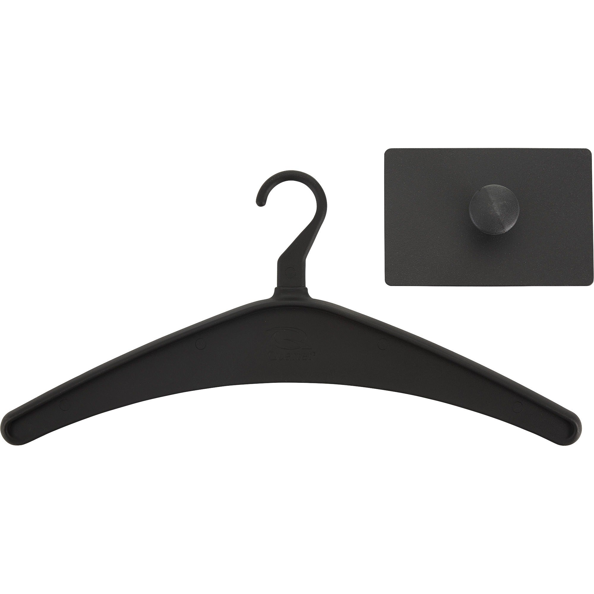 1 Hooks - 1 Hangers - for Coat, Jacket, Bag, Garment - Steel - Black - Powder Coated - 1 Each