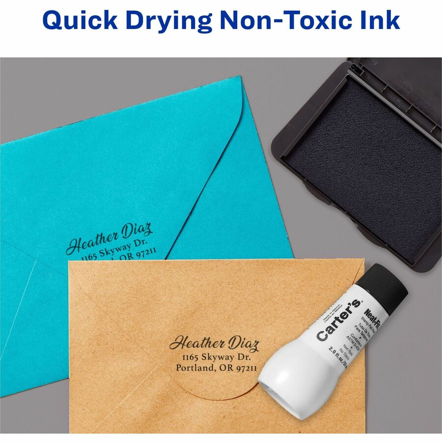 3.2" Width x 6.1" Length - Felt Pad - Black Ink - Black - 1 Each