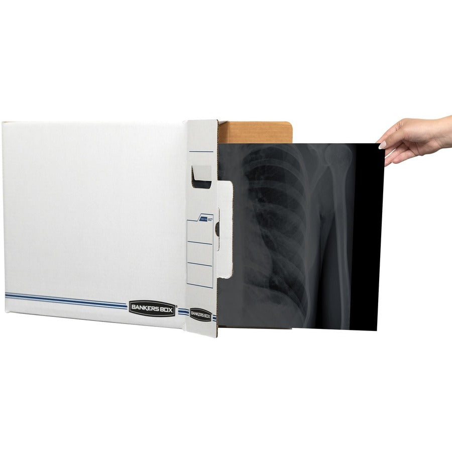 Internal Dimensions: 5" Width x 18.75" Depth x 14.88" Height - External Dimensions: 5.3" Width x 19.8" Depth x 15.7" Height - Side Tuck, Locking Tab Closure - Heavy Duty - White, Blue - For Document - Recycled - 6 / Carton