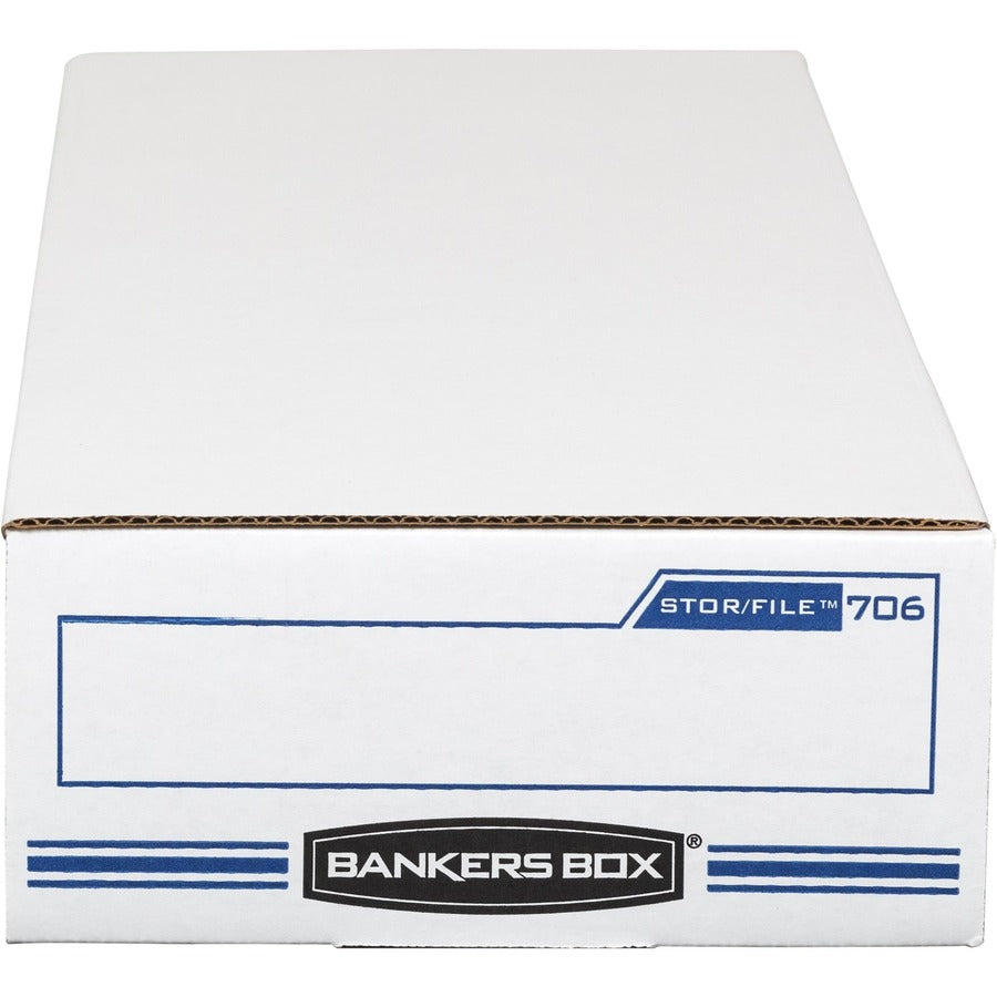 Internal Dimensions: 9" Width x 24" Depth x 4" Height - External Dimensions: 9.3" Width x 25" Depth x 4.1" Height - 650 lb - Flip Top Closure - Light Duty - Stackable - White, Blue - For File, Check, Deposit Slip - Recycled - 12 / Carton