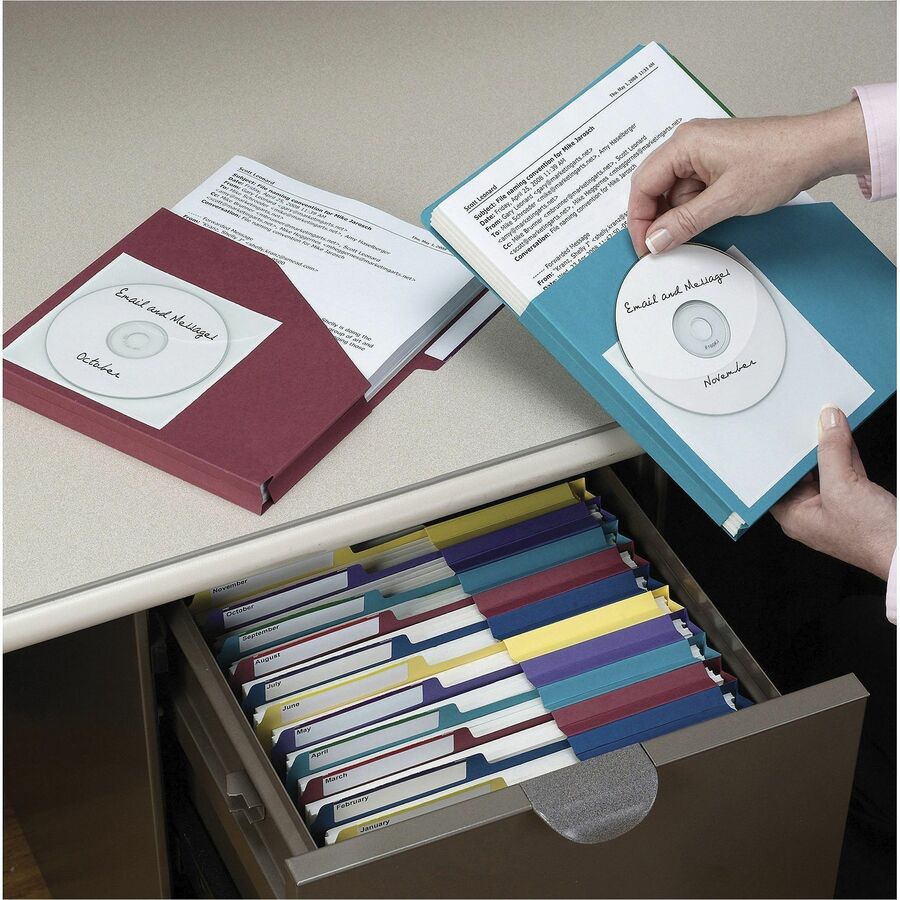 8 1/2" x 11" - 1" Expansion - 11 pt. - Assorted - Unpunched - 10% Recycled - 5 / Pack