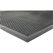 Genuine Joe Clean Step Scraper Floor Mats - Outside Entrance, Outdoor - 72" Length x 48" Width - Rubber - Black - 1 Each