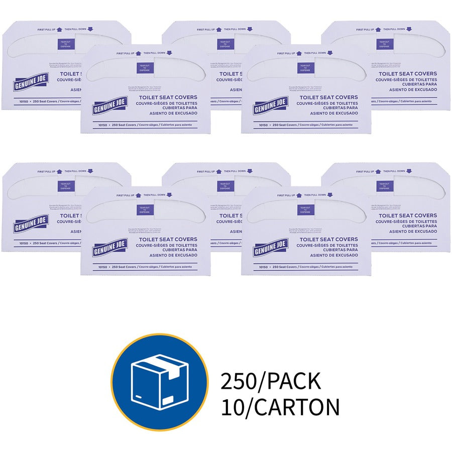 Half-fold - For Public Toilet - White - 250/Pack - 10 / Carton