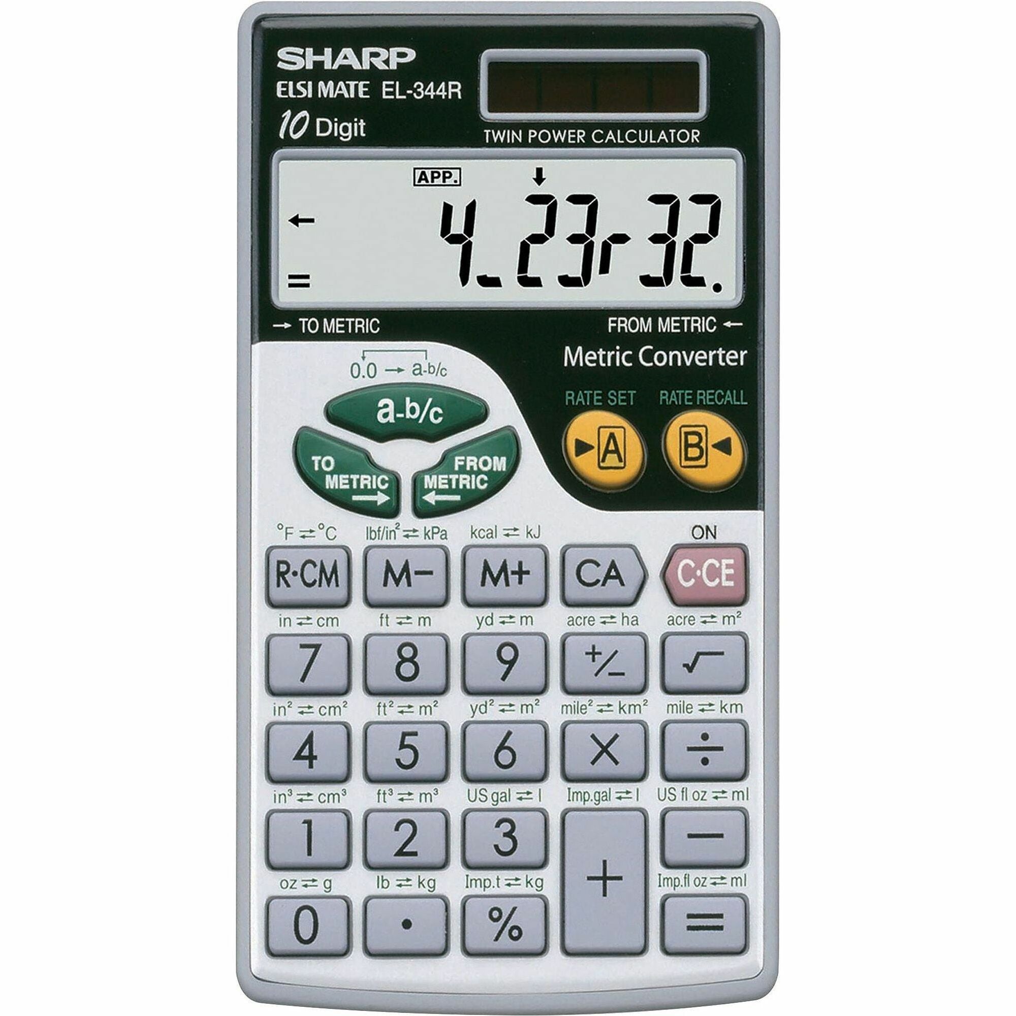 3-Key Memory, Sign Change, Auto Power Off - Battery/Solar Powered - Battery Included - 0.3" Height x 2.7" Width x 4.7" Depth - Gray, Black - 1 Each