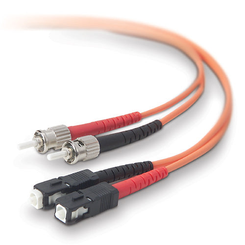 Belkin Multimode Duplex Fiber Patch Cable, ST-SC - 16.40 ft Fiber Optic Network Cable for Network Device - First End: 2 x ST/PC Network - Male - Second End: 2 x SC/PC Network - Male - Patch Cable - Duplex - 62.5/125 &micro;m - Orange - 1 Each