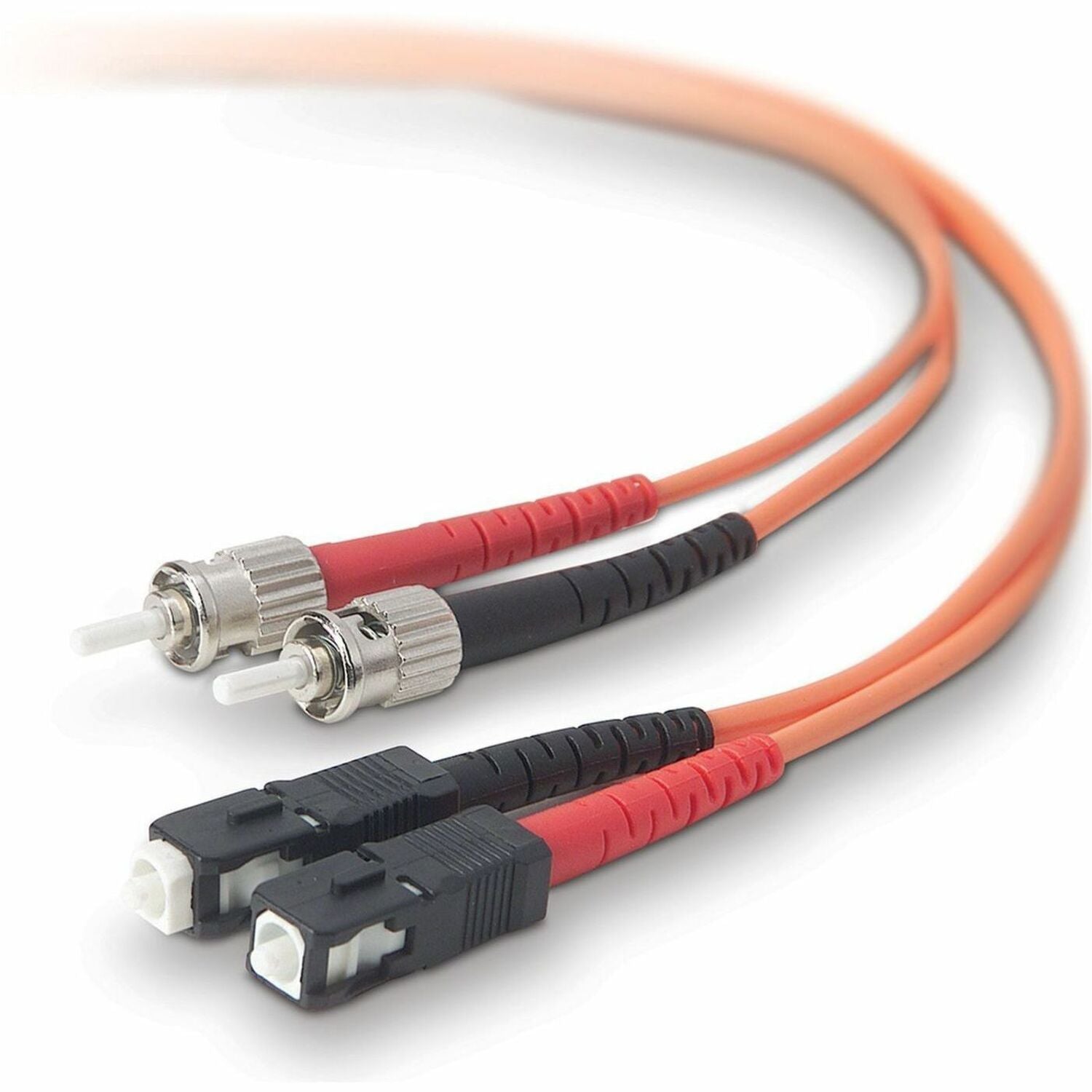 Belkin Fiber Optic Duplex Patch Cable - 6.56 ft Fiber Optic Network Cable - First End: 2 x ST - Male - Second End: 2 x SC Network - Male - Patch Cable - 62.5/125 &micro;m - Orange - 1 Each