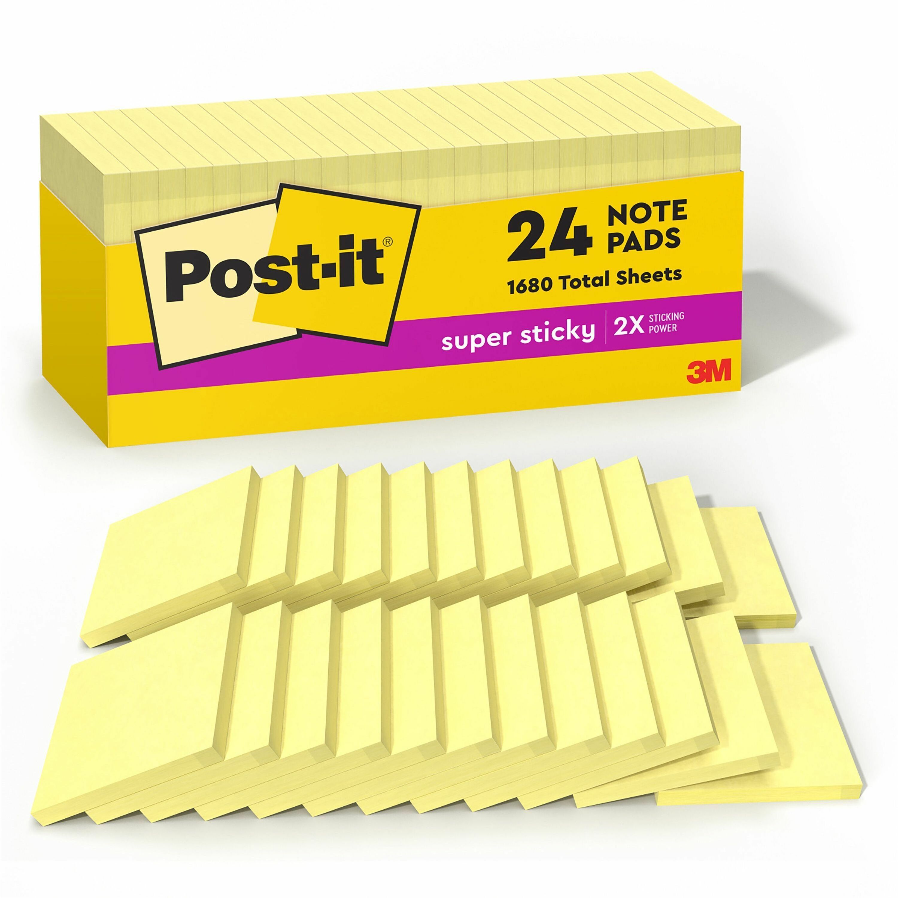 Post-it&reg; Super Sticky Notes - 1680 - 3" Flag/Note Width x 3" Flag/Note Length - Square - 70 Sheets per Pad - Unruled - Yellow - Paper - Self-adhesive, Repositionable - 1 Pack
