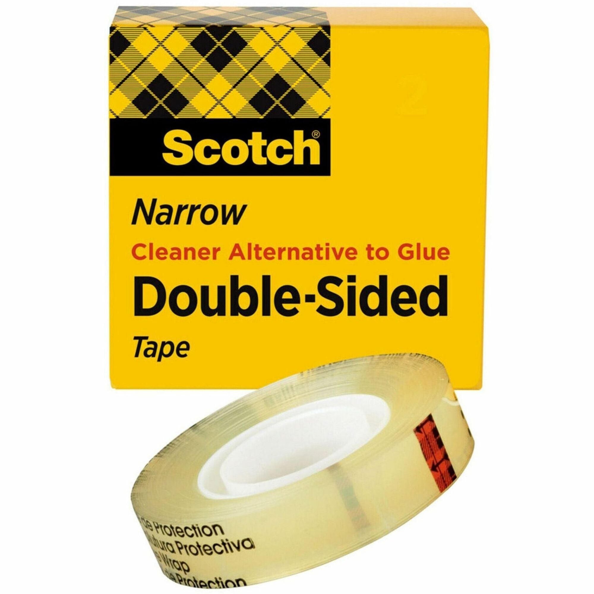 Scotch Permanent Double-Sided Tape - 1/2"W - 25 yd Length x 0.50" Width - 1" Core - Clear - Permanent Adhesive Backing - Long Lasting - For Splicing, Mounting, Attaching - 1 Roll