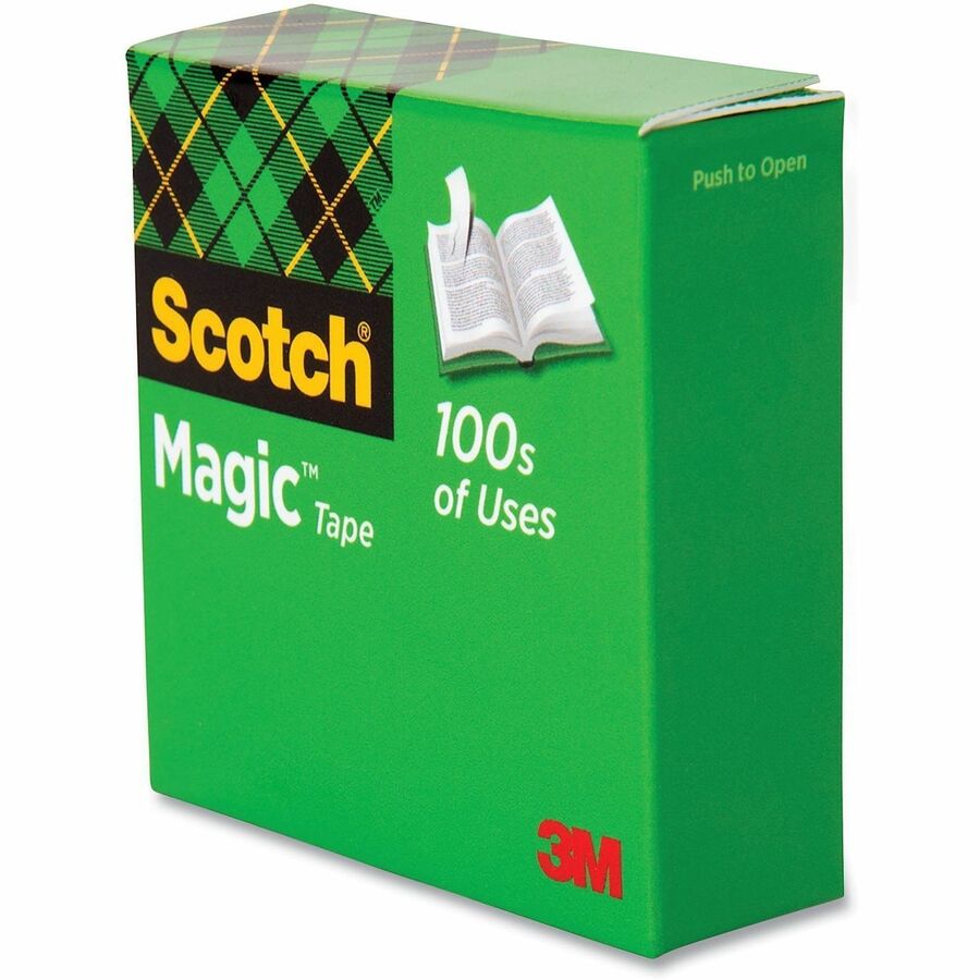 Scotch Invisible Magic Tape - 72 yd Length x 0.75" Width - 3" Core - Matte - Clear - Split Resistant, Tear Resistant - For Mending, Splicing - 1 / Roll