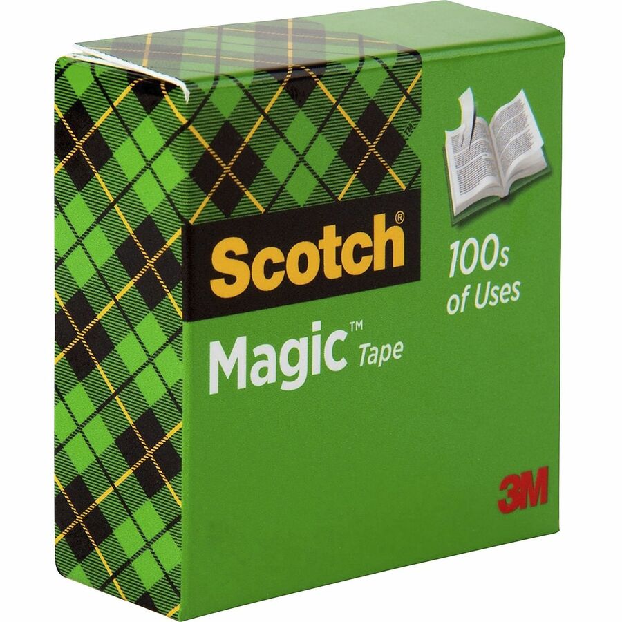 Scotch Magic Tape - 36 yd Length x 0.50" Width - 1" Core - Matte - Clear - Split Resistant, Tear Resistant - For Mending, Splicing - 1 Roll