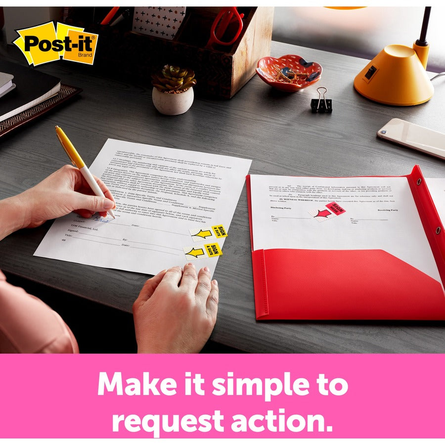Post-it&reg; Message Flags - 1" x 1.75" Flag - 200 Flag Capacity - Red